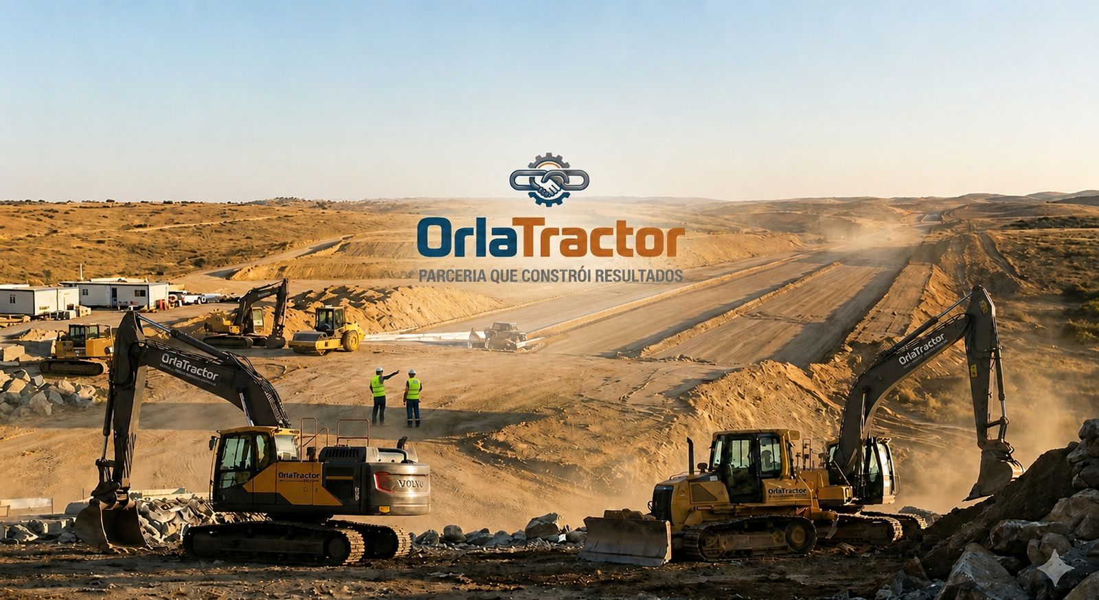 Maquinas OrlaTractor trabalhando em obra de terraplanagem